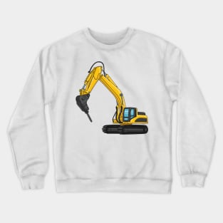 Breaker excavator cartoon illustration Crewneck Sweatshirt